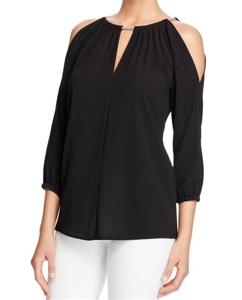 michael michael kors yerin off the shoulder blouse mens|Smocked Moiré Jacquard Off.